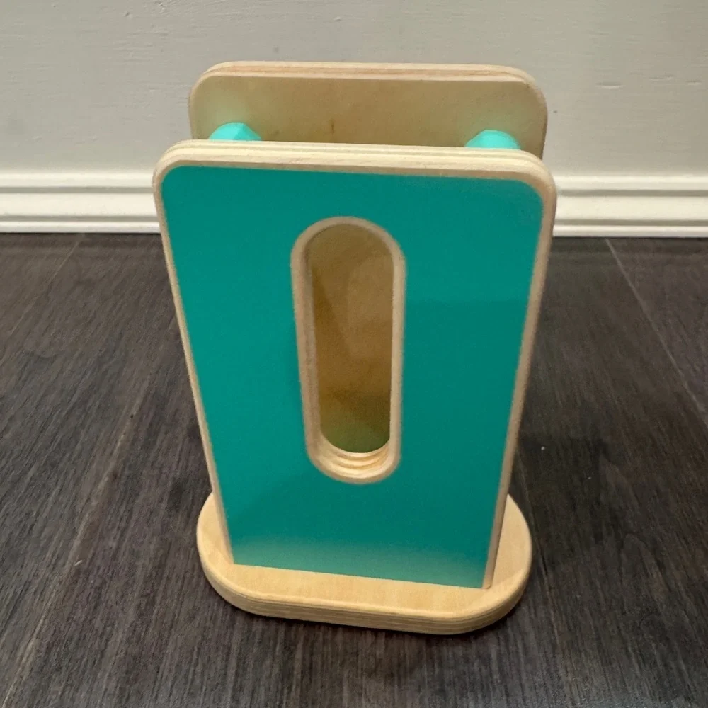 NWT Lovevery Colorful Wooden Stacking Toy with Push and Play Piece